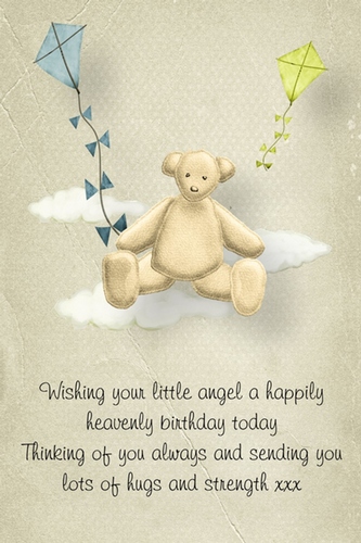 Baby loss anniversary card - Teddy design 2
